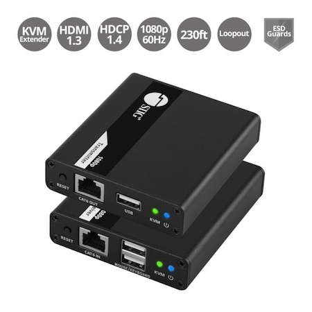 Betterbattery 70 m HDMI USB KVM Over Cat6 Extender Brown Box, Black BE3358717